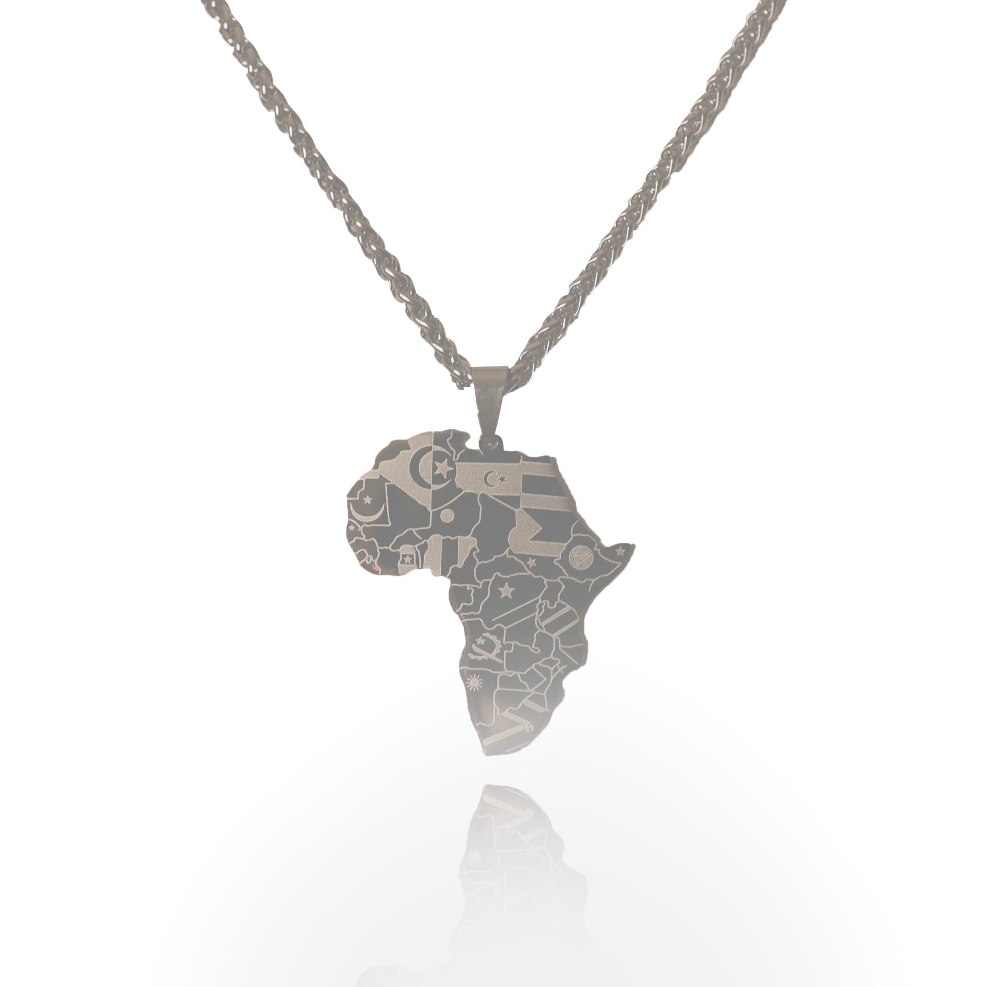 Africa Terrain Map Necklace | Sterling Silver - Mountarium
